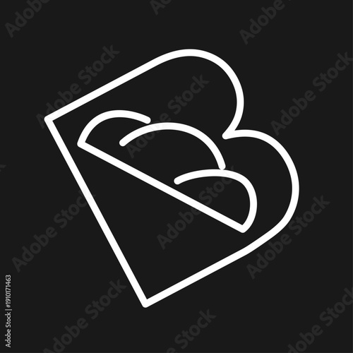 Stylized B Letter Logo Design with Abstract Bread or Bakery Shapes