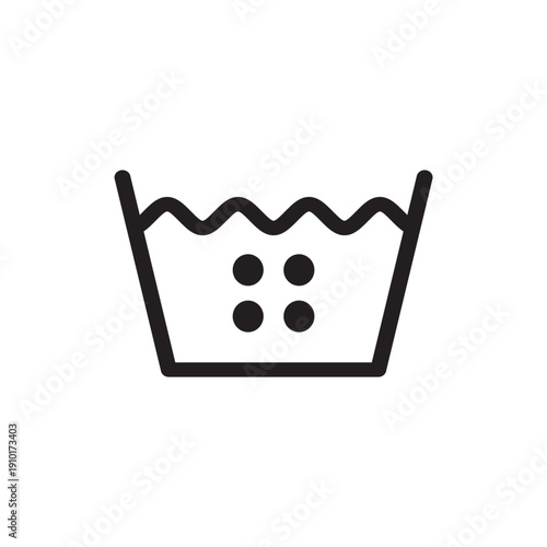 Laundry icons garment care instructions on labels machine wash or hand vector design