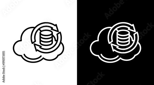 Sync White Icon Set Design 