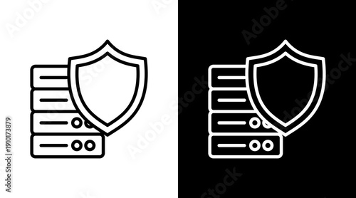 Server Control White Icon Set Design 