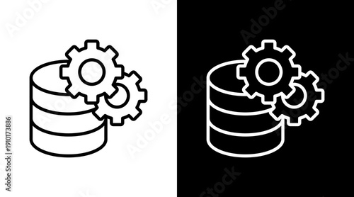 Data Management White Icon Set Design 
