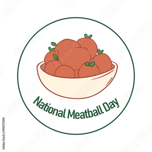 National Meatball Day Celebration Illustration