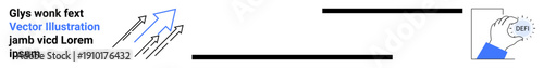 Business growth, data privacy, GDPR compliance, digital transformation, information security, regulatory standards. Arrow graphs and hand highlighting GDPR. Business growth and data privacy