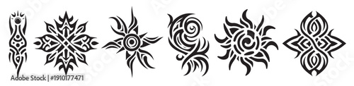  tribal tattoo design vector art illustration