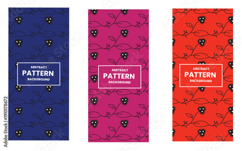 Colorful patterned fabric swatches with text overlay