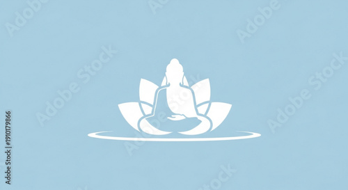 Serene person meditating in lotus position on water symbolizing mindfulness and relaxation in a peaceful environment