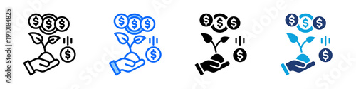 Seed Funding Icon Set Multi Style Vector Illustration