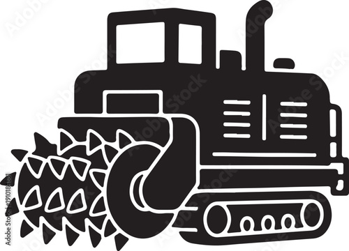  Ice Breaker Machine icon in silhouette on white background