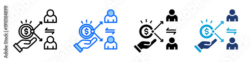 Profit Sharing Icon Set Multi Style Vector Illustration
