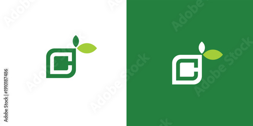 Creative Letter C Eco Leaf Logo for Wellness and Nature Brands