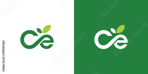 Modern Letter C E Eco Infinity Logo Template for Sustainable and Environmental Branding