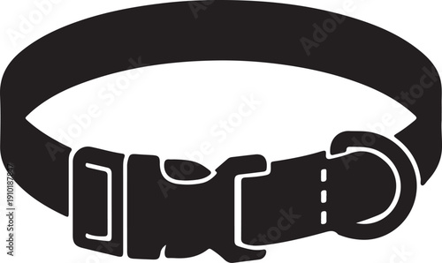 Nylon Adjustable Collar icon in silhouette on white background.