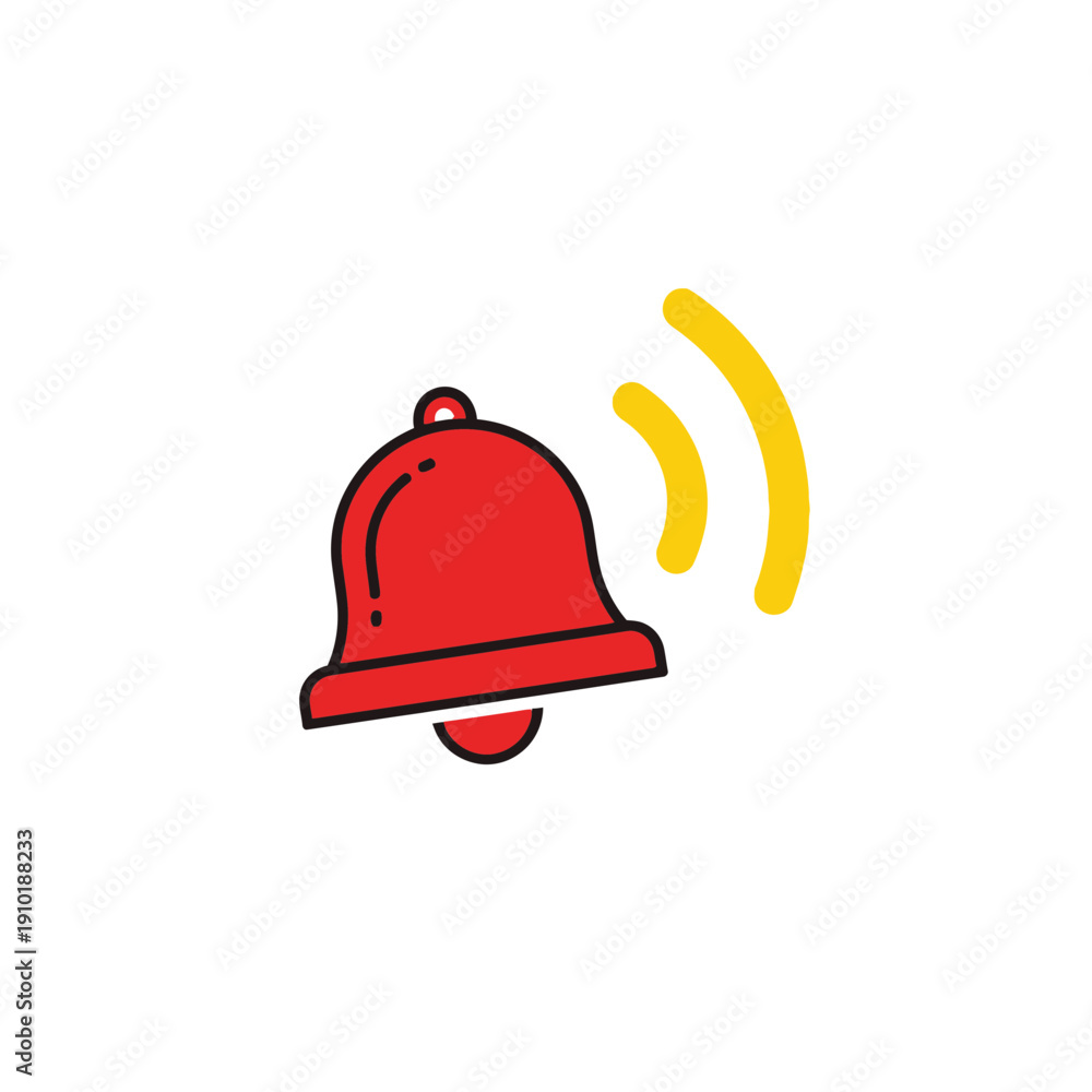 Fototapeta premium Alert Bell Icon Ringing for Incident Response and Notification
