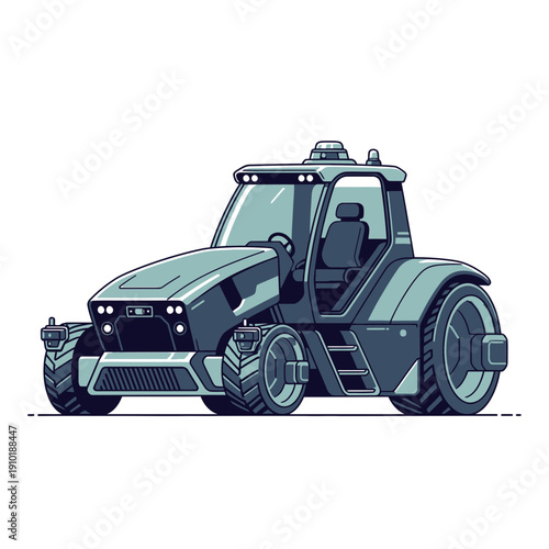 Autonomous Tractor with Futuristic Design for Driverless Farming
