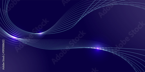 Digital Wavy Shape. Futuristic Presentation Concept. Dynamic Communication Illustration. Gradient Science Digital Flow. Technology Vector Background.