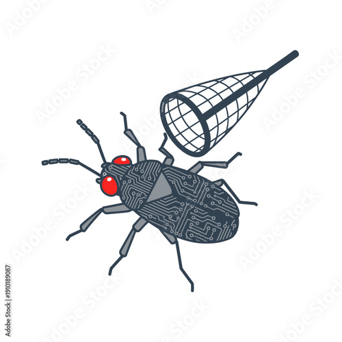 Computer Bug Insect Caught in Net for Malware Capture