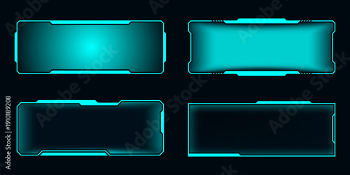 Futuristic frame cyberpunk style design element Technology HUD sci-fi