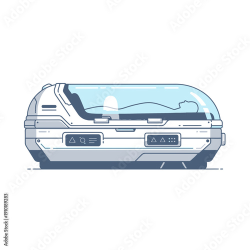 Cryogenic Sleep Pod for Sci-Fi Medical Preservation