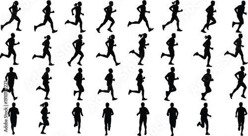 Runners display various forward motion styles.