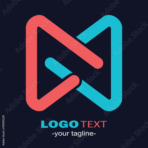 Creative arrow and play symbol logo with modern geometric shape and vibrant neon colors. Suitable for media companies, technology brands, streaming services, and digital startups.