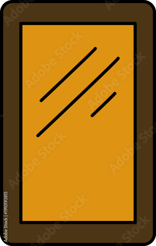 Gold Framed Wall Mirror Cartoon Illustration