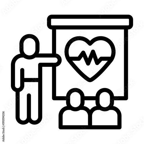 health education icon line
