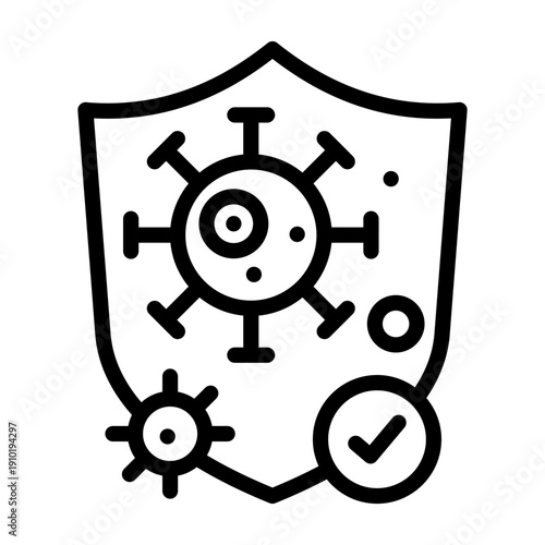 virus protection icon line