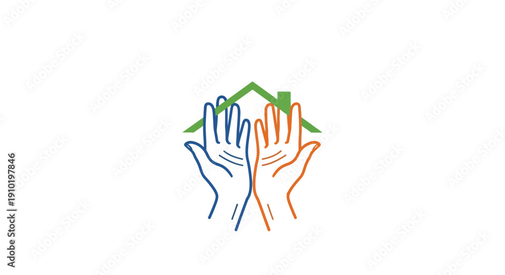 custom made wallpaper toronto digitalCaring hands forming a protective home, symbolizing community support and housing