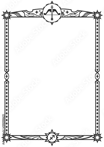 射手座イラスト枠（黒）