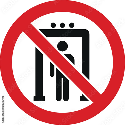 No standing on escalator sign  forbidden to stand on escalator stairs