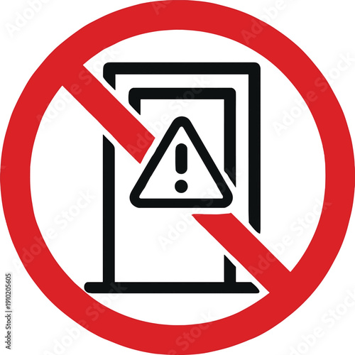 No photo or image allowed warning sign or symbol