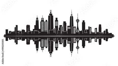 Urban City Skyline Building Set Illustration for Real Estate Investment Concepts, Business Growth Visualization and Financial Market Presentations