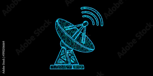 Satellite LEO Mesh Network - Global IoT Connectivity and 6G Telecommunications Signal Vector
