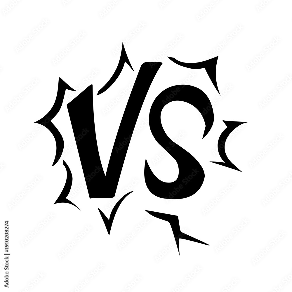 Obraz premium versus comic icon on white background