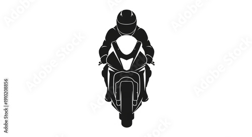 Front view of a motorcycle rider in full gear on a sport bike.