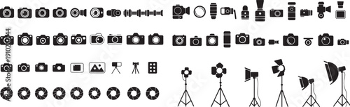 Set of 40 film and video production icons vector