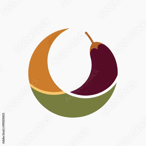 icon logo combining two date fruits forming a crescent moon shape