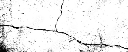 Distressed vector crack overlay texture black and white grunge background graphic resource concrete wall damage