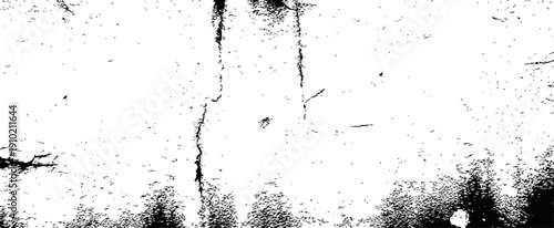 Abstract distressed monochrome grunge texture vector overlay background with cracking and grainy noise effect