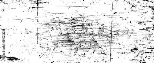 Black and White Grunge Texture Vector Background with Heavy Scratches and Distressed Surface Overlay