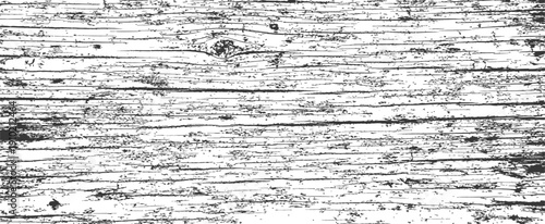 Highly detailed black and white distressed wood grain texture Vector grunge overlay background