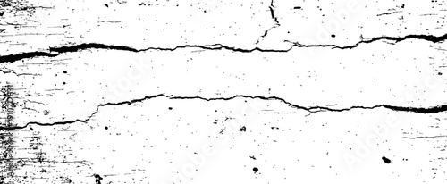 Gritty Cracked Grunge Overlay Vector Texture Black and White Distressed Background Element