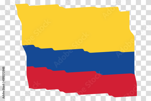 Waving Flag of Colombia. Colombian national symbol in official colors. Template icon. Abstract vector background. Fluttering effect.