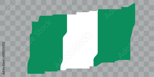 Waving Flag of Nigeria. Nigerian national symbol in official colors. Template icon. Abstract vector background. Fluttering effect.