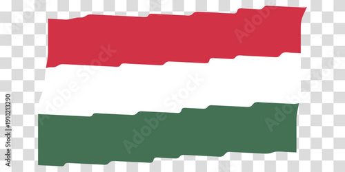 Waving Flag of Hungary. Hungarian national symbol in official colors. Template icon. Abstract vector background. Fluttering effect.