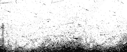 Black and White Grunge Distress Texture Overlay Vector Gritty Scratches Dotted Grain Gradient Background Illustration