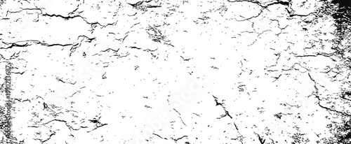 Distressed Cracked Grunge Vector Texture Black and White Overlay Effect for Graphic Design