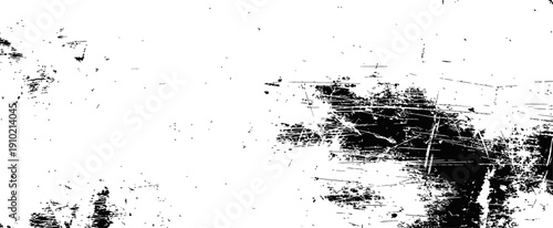 Highly Distressed Scratched Grunge Texture Vector Overlay Black and White Abstract Background