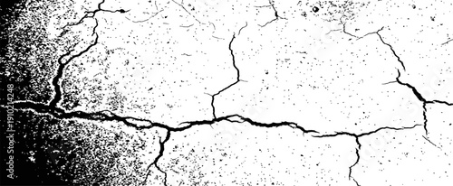 Black and White Grunge Cracked Texture Overlay Vector High Contrast Distress Effect Background