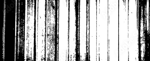 Distressed Black and White Vertical Stripe Grunge Texture Vector Overlay Background